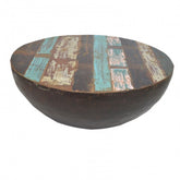 NIRVANA Reclaimed Old Timber Drum Round Coffee Table 35x40x94 cm